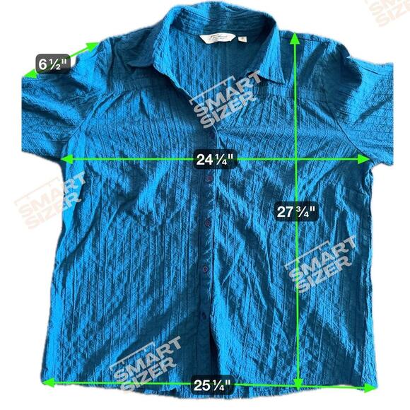 Great Northwest Blue Button Down Women's Blouse 2X - Picture 3 of 7
